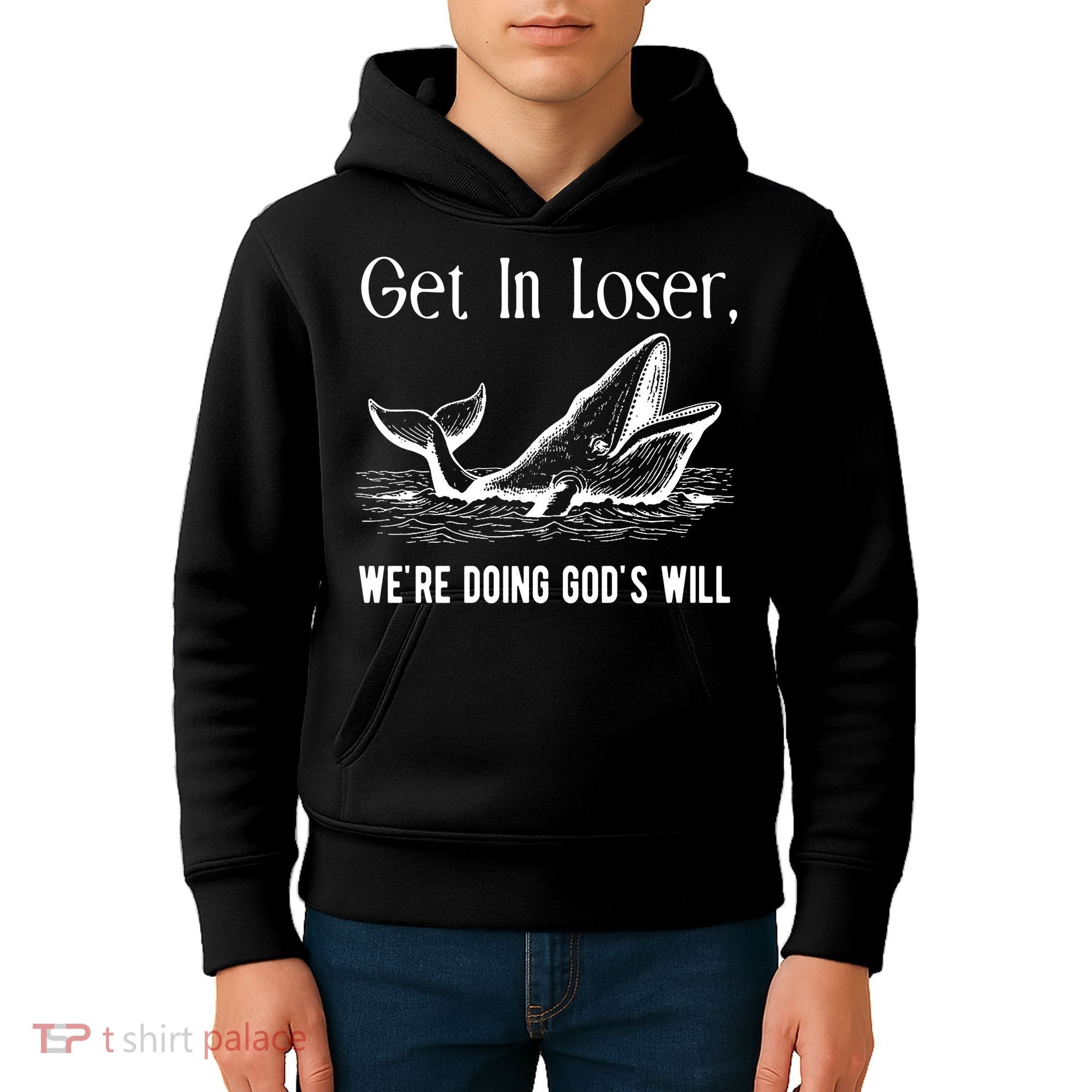 Get In Loser We're Doing God's Will Funny Christian Bible Kids Hoodie