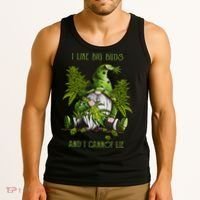 Gnome I Like Big Buds And I Cannot Lie Weed 420 Stoner Idea Tank Top thumb 3