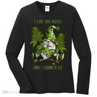 Gnome I Like Big Buds And I Cannot Lie Weed 420 Stoner Idea Women's Long Sleeve Shirt thumb 0