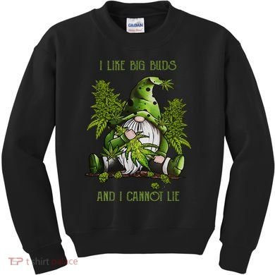 Gnome I Like Big Buds And I Cannot Lie Weed 420 Stoner Idea Kids Sweatshirt