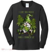 Gnome I Like Big Buds And I Cannot Lie Weed 420 Stoner Idea Kids Long Sleeve Shirt thumb 0