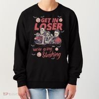 Get In Loser WeRe Going Slashing Horror Character Halloween Women's Sweatshirt thumb 0