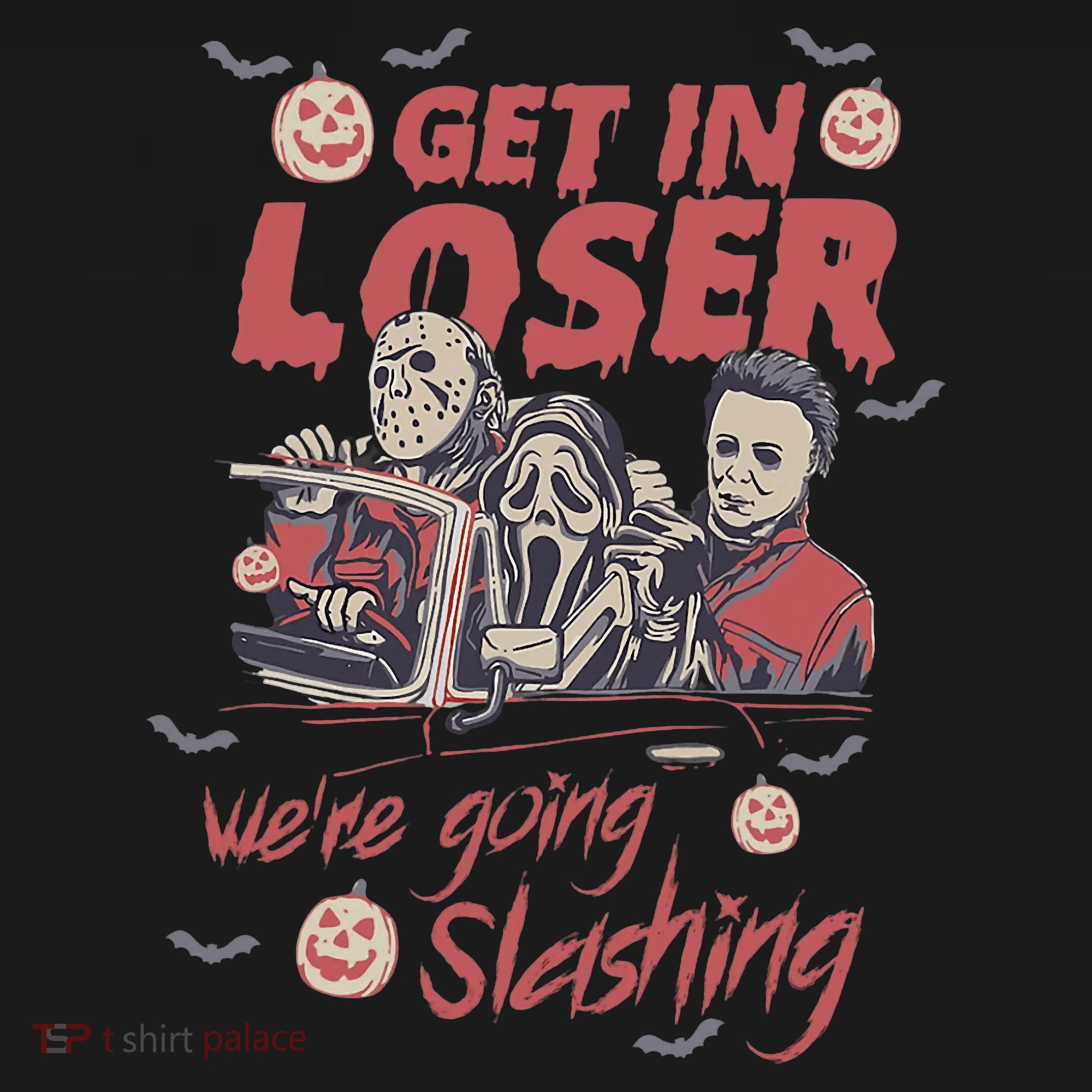Get In Loser WeRe Going Slashing Horror Character Halloween Long Sleeve Shirt