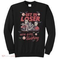 Get In Loser WeRe Going Slashing Horror Character Halloween Sweatshirt thumb 0