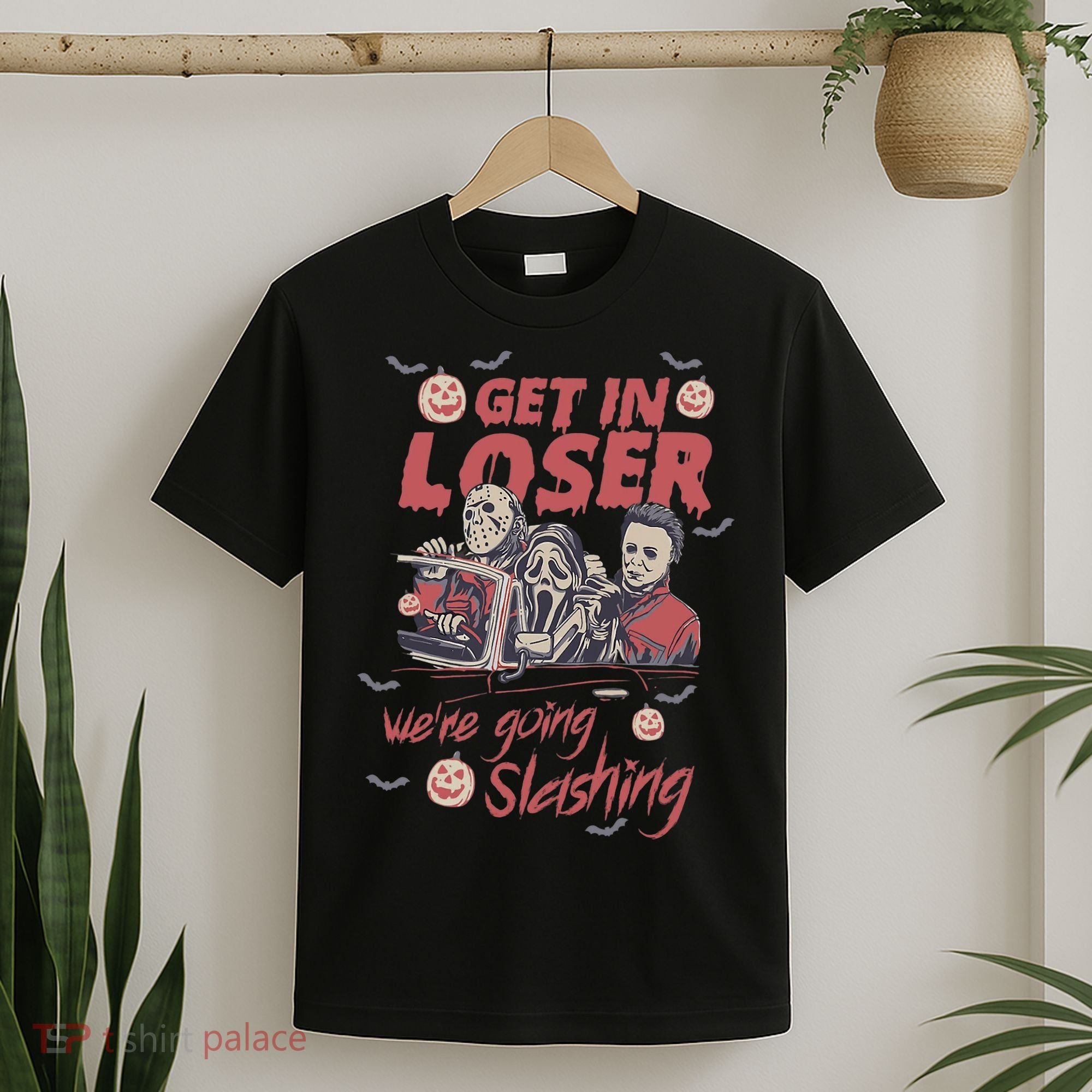 Get In Loser WeRe Going Slashing Horror Character Halloween T-Shirt
