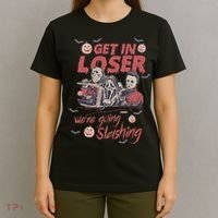 Get In Loser WeRe Going Slashing Horror Character Halloween T-Shirt thumb 4