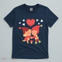 Gnomes In Love Holding Onto A Heart Balloon Happy Valentines Day T-Shirt thumb 5