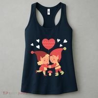 Gnomes In Love Holding Onto A Heart Balloon Happy Valentines Day Women's Tank Top thumb 3