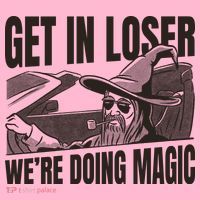 Get In Loser We're Doing Magic Wizard Parody Retro Coaster thumb 2