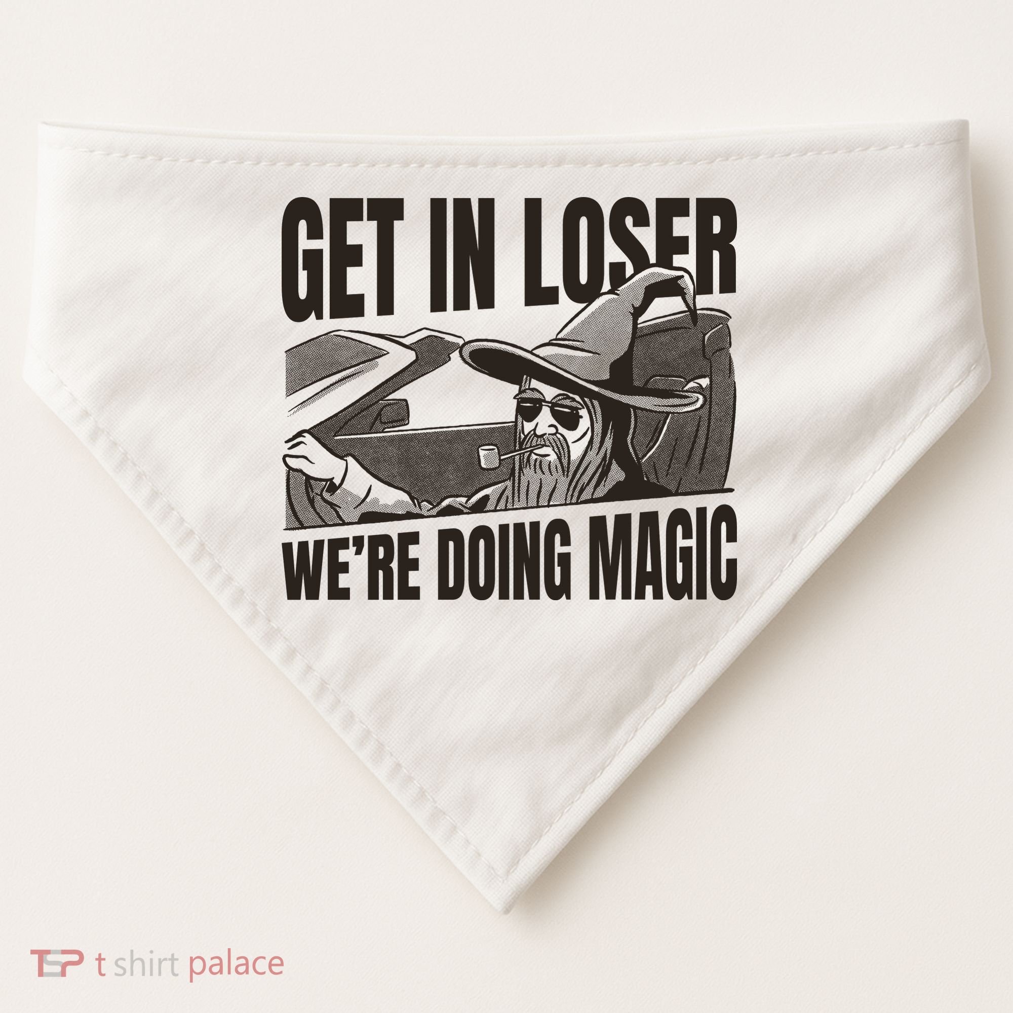 Get In Loser We're Doing Magic Wizard Parody Retro USA-Made Doggie Bandana