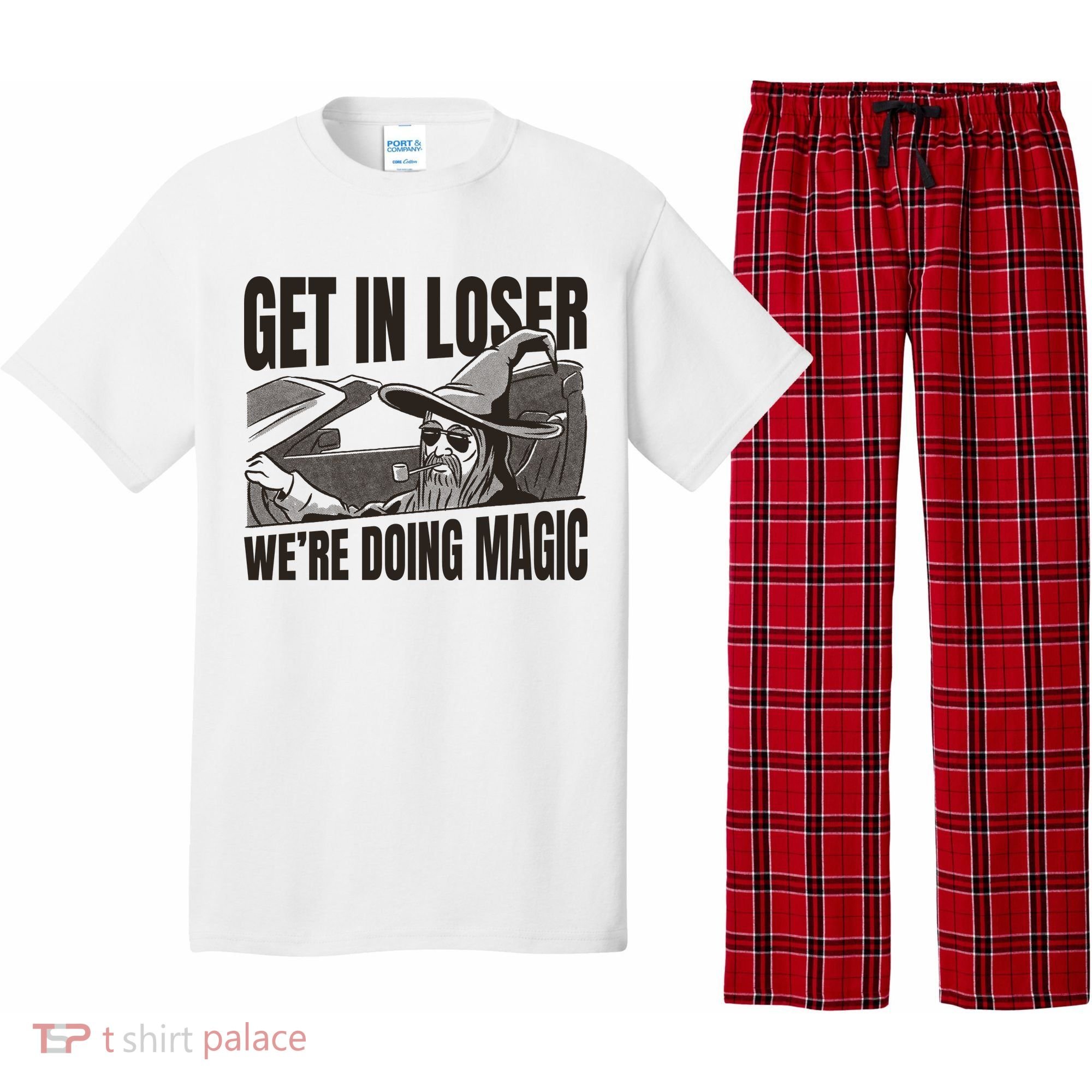 Get In Loser We're Doing Magic Wizard Parody Retro Pajama Set