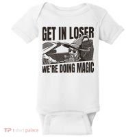 Get In Loser We're Doing Magic Wizard Parody Retro Baby Bodysuit thumb 0