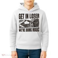 Get In Loser We're Doing Magic Wizard Parody Retro Kids Hoodie thumb 4