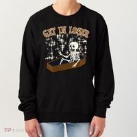 Get In Loser Funny Skeleton Halloween Women's Sweatshirt thumb 0