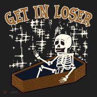 Get In Loser Funny Skeleton Halloween Women's Sweatshirt thumb 2