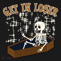 Get In Loser Funny Skeleton Halloween Toddler Hoodie thumb 2