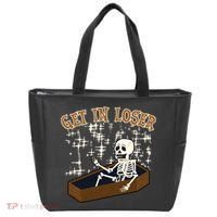 Get In Loser Funny Skeleton Halloween Tote Bag thumb 0