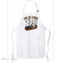 Get In Loser Funny Skeleton Halloween Apron thumb 0