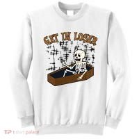 Get In Loser Funny Skeleton Halloween Sweatshirt thumb 0