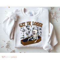 Get In Loser Funny Skeleton Halloween Sweatshirt thumb 2