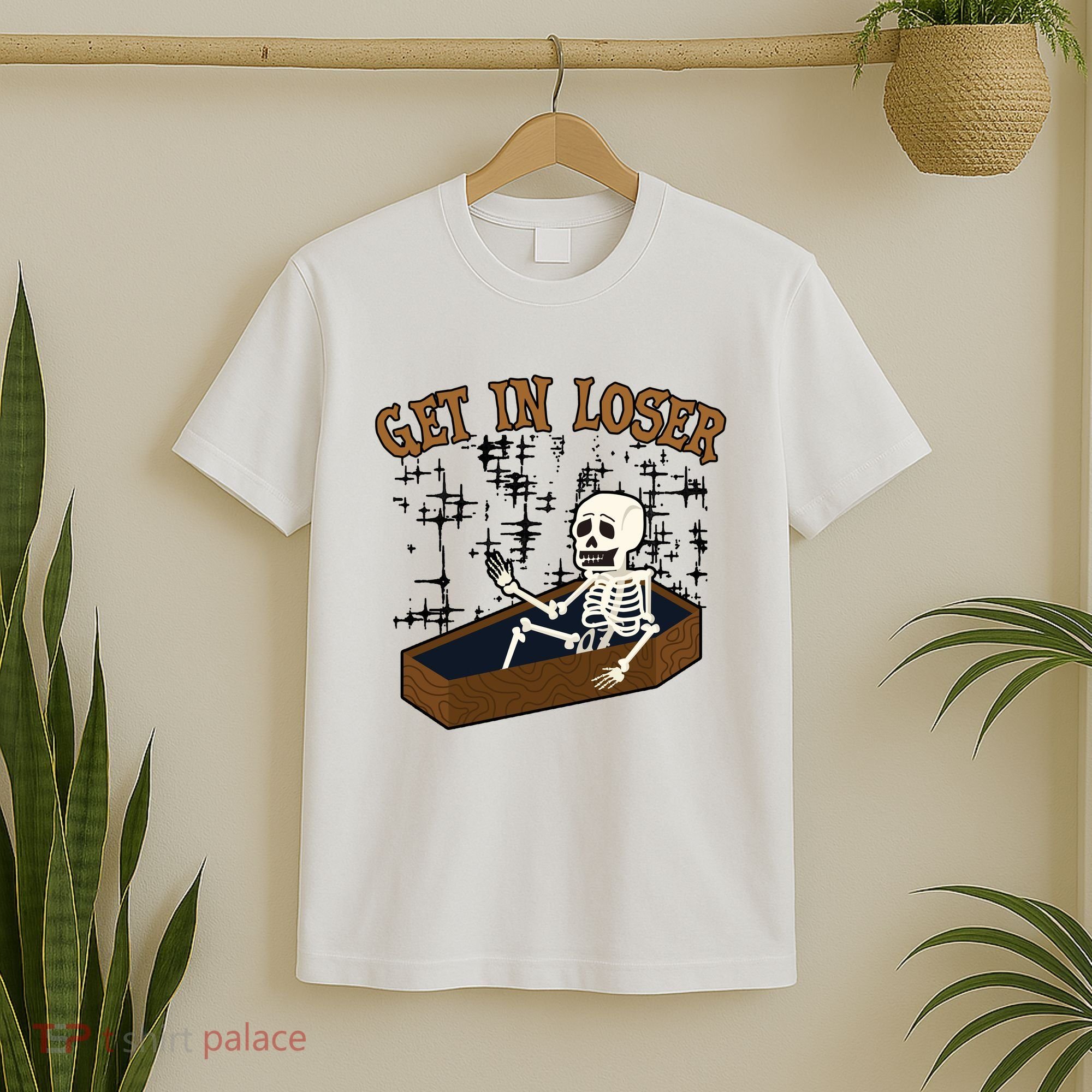 Get In Loser Funny Skeleton Halloween T-Shirt