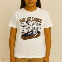 Get In Loser Funny Skeleton Halloween T-Shirt thumb 4