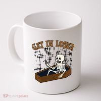 Get In Loser Funny Skeleton Halloween Coffee Mug thumb 0