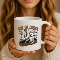 Get In Loser Funny Skeleton Halloween Coffee Mug thumb 3