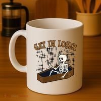 Get In Loser Funny Skeleton Halloween Coffee Mug thumb 4