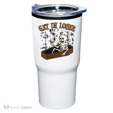 Get In Loser Funny Skeleton Halloween Tumbler