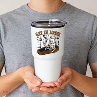 Get In Loser Funny Skeleton Halloween Tumbler thumb 2