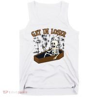 Get In Loser Funny Skeleton Halloween Tank Top thumb 0