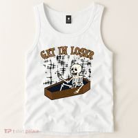 Get In Loser Funny Skeleton Halloween Tank Top thumb 2
