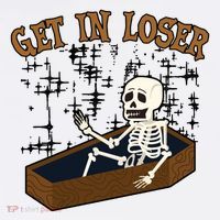 Get In Loser Funny Skeleton Halloween Visor thumb 3