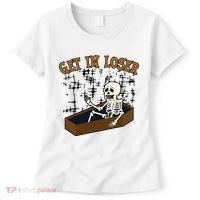 Get In Loser Funny Skeleton Halloween Women's T-Shirt thumb 0