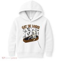Get In Loser Funny Skeleton Halloween Kids Hoodie thumb 0