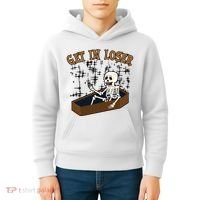 Get In Loser Funny Skeleton Halloween Kids Hoodie thumb 4