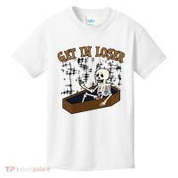 Get In Loser Funny Skeleton Halloween Kids T-Shirt thumb 0