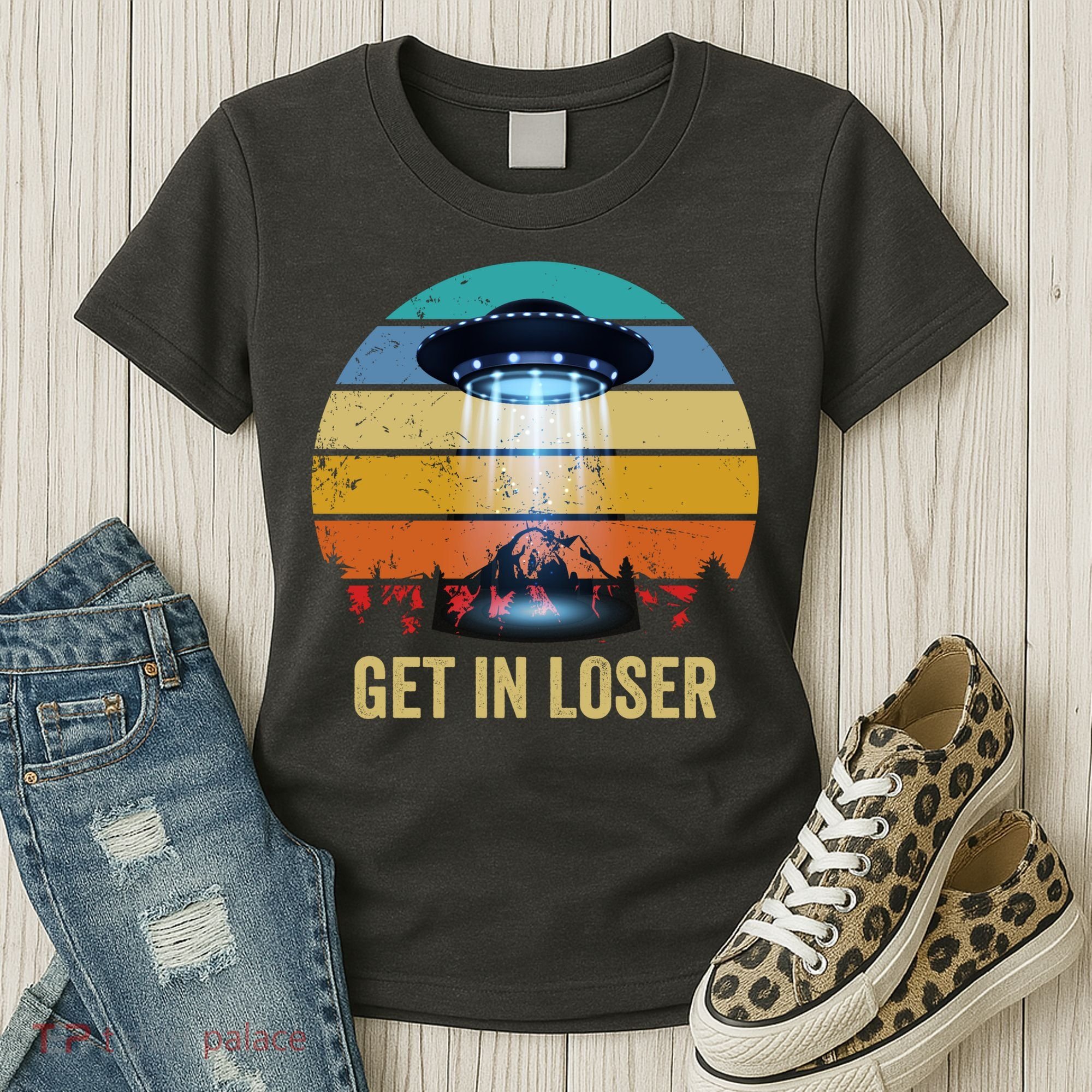 Get In Loser Alien Bigfoot Plus Size Women's T-Shirt