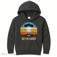 Get In Loser Alien Bigfoot Plus Size Kids Hoodie thumb 0
