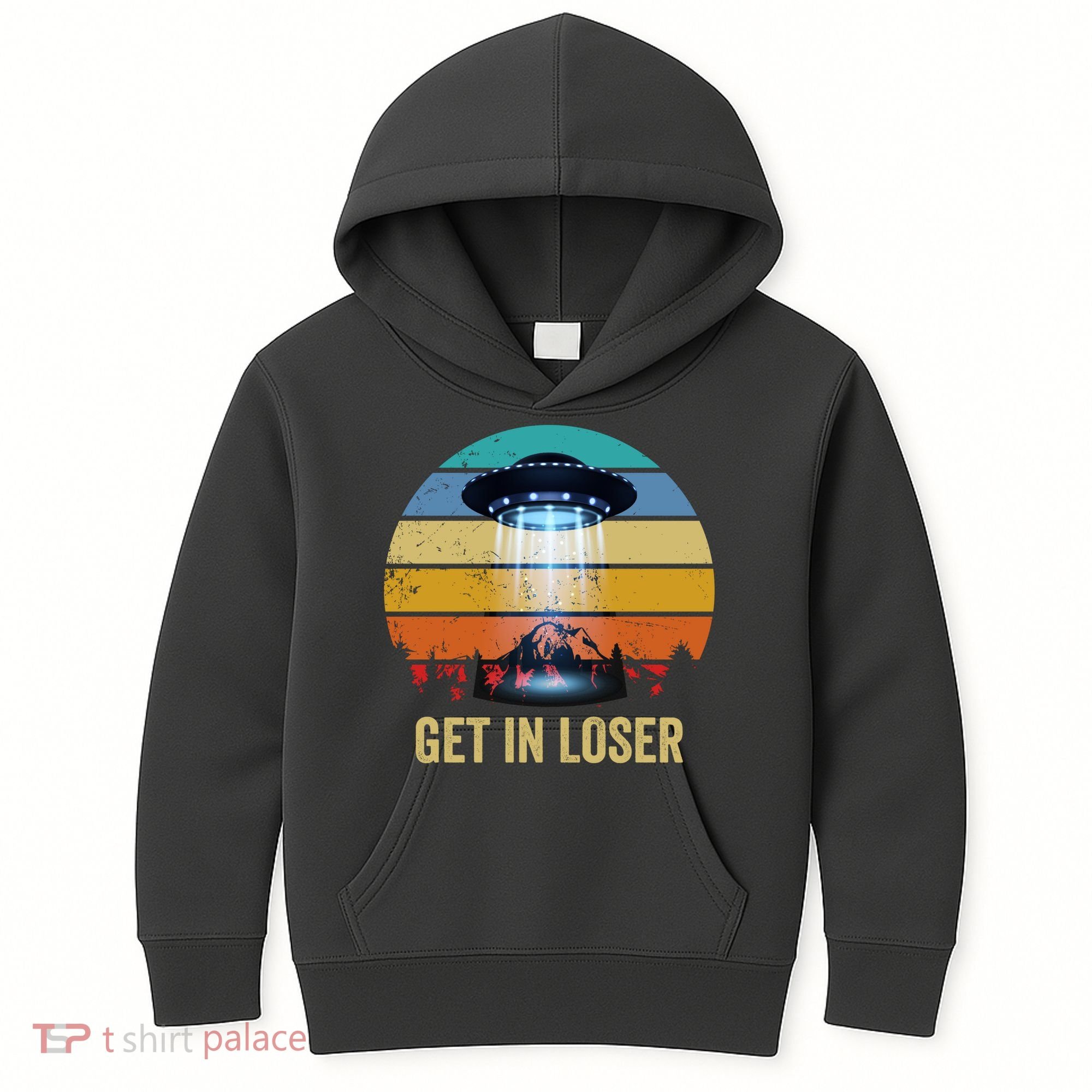 Get In Loser Alien Bigfoot Plus Size Kids Hoodie