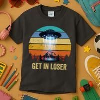 Get In Loser Alien Bigfoot Plus Size Kids T-Shirt thumb 3