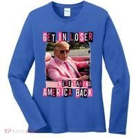 Get In Loser We Are Taking America Back Trump 2024 Women's Long Sleeve Shirt thumb 0