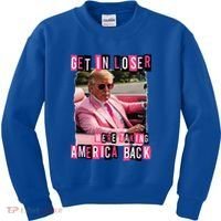 Get In Loser We Are Taking America Back Trump 2024 Kids Sweatshirt thumb 0