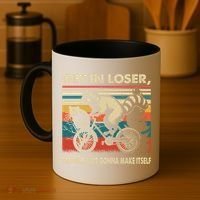 Get In Loser Trouble Aint Gonna Make Itself Funny Raccoon Gift Coffee Mug thumb 4