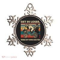 Get In Loser Trouble Aint Gonna Make Itself Funny Raccoon Gift Ornament thumb 0