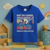 Get In Loser Trouble Aint Gonna Make Itself Funny Raccoon Gift Toddler T-Shirt thumb 3
