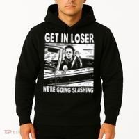Get In Loser We're Going Slashing Horror Character Halloween Hoodie thumb 2