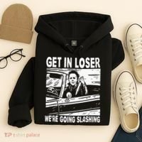 Get In Loser We're Going Slashing Horror Character Halloween Hoodie thumb 4
