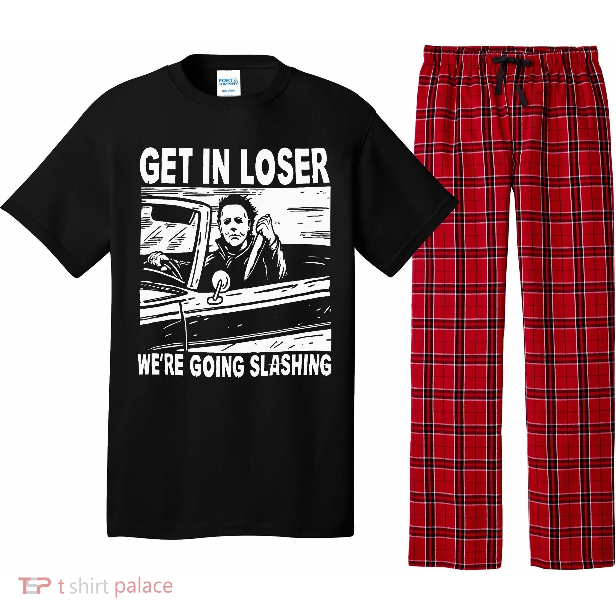 Get In Loser We're Going Slashing Horror Character Halloween Pajama Set